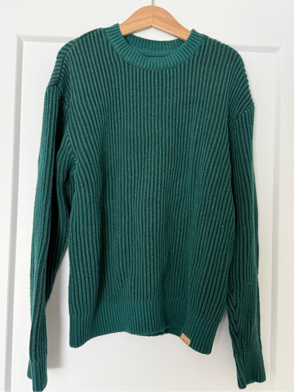 Boys Crewneck Ribbed Sweater - Teal Green